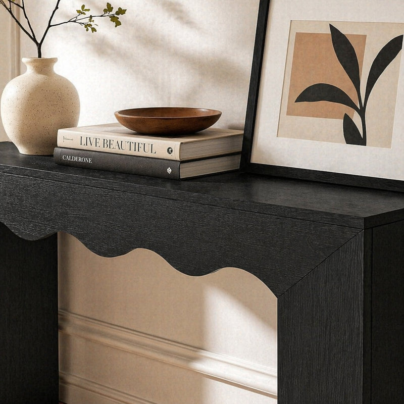 Wavy Edge Style Sofa Table,Console Table,Entryway Table