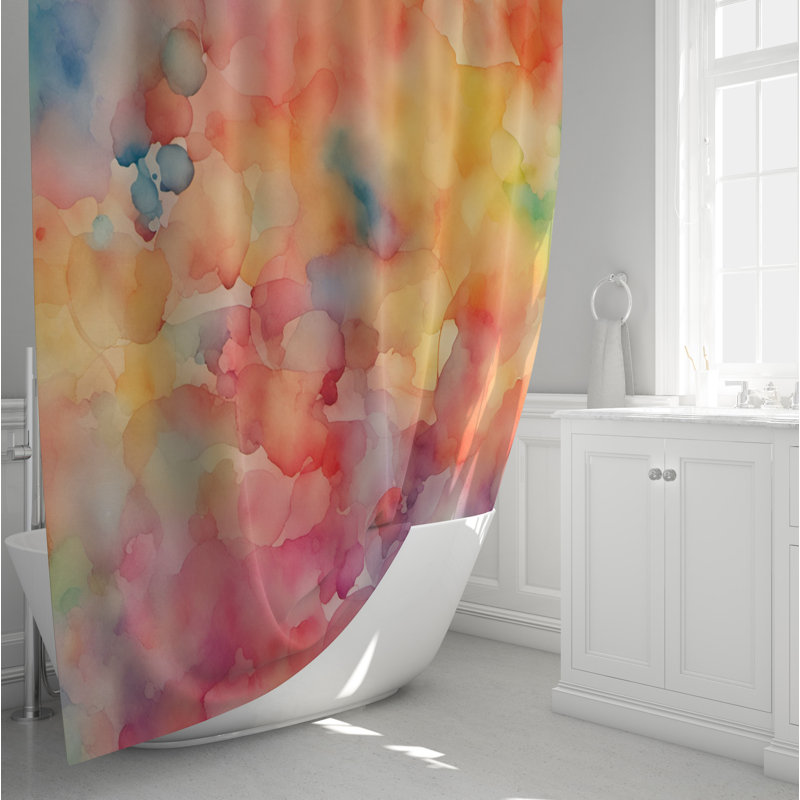 Rideau de douche abstrait, H 72 po x l 70 po