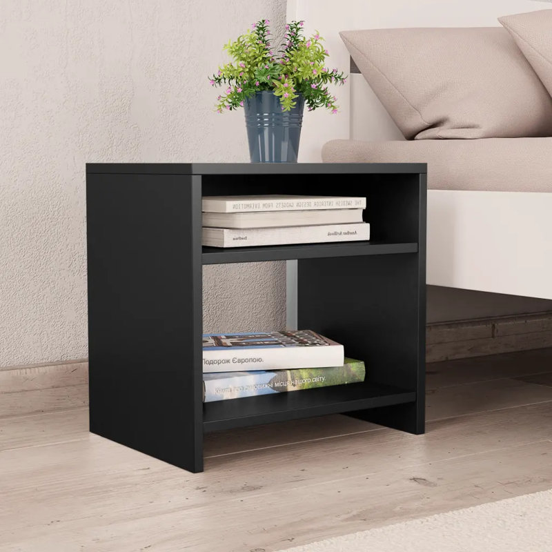 Reston 40cm W Manufactured Wood Bedside Table, Old Wood, Individual