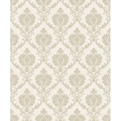 Elgin Italian Damask Design Embossed Satin 10m x 53cm Wallpaper Roll