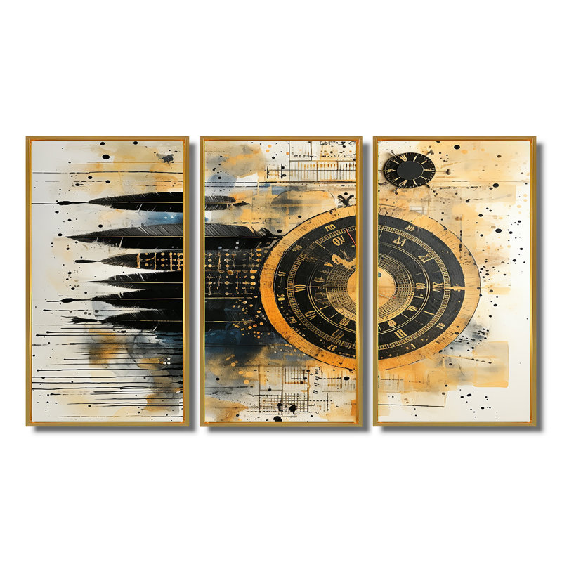 Ensemble de salon Lagroue - Dreamcatcher Wall Art, Cadre flottant doré, H 28 po x l 36 po x P 1 po