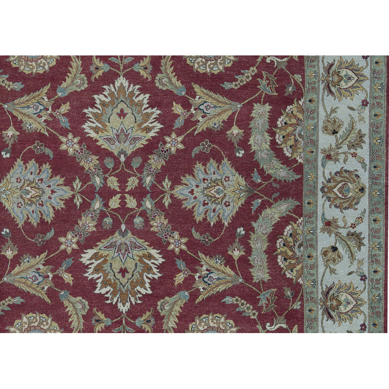 Tapis rouille et ivoire noué à la main de haute qualité