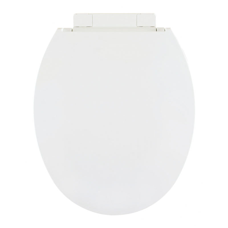 Siège de toilette rond en plastique, Blanc grue