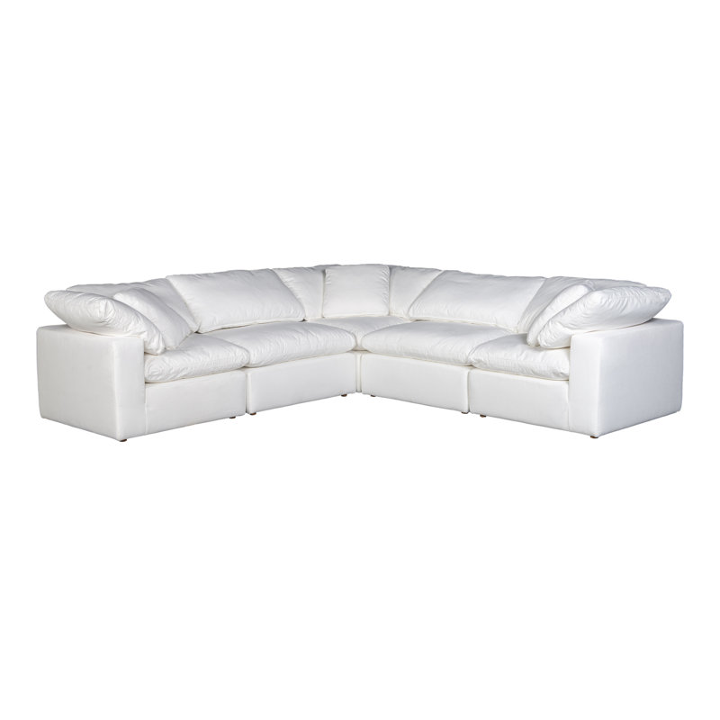 Canapé modulaire en tissu performance 5 pièces Armand, Blanc Livesmart® blanc