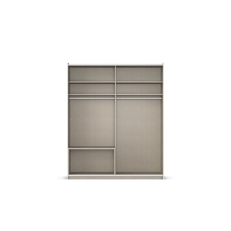 Sevilla sliding door wardrobe, 210cm H x 175cm W x 59cm D, Gray Metallic/Oak Artisan/Gray Metallic