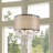 4 - Light Glass Dimmable Drum Chandelier