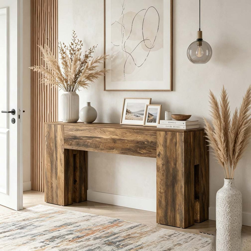 Rustic Coffee Table,Sturdy Console Table