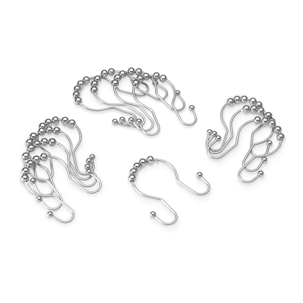 Whitmor Rust Proof Stainless Steel Double Side Shower Hooks, Set of 12 (Set of 121)