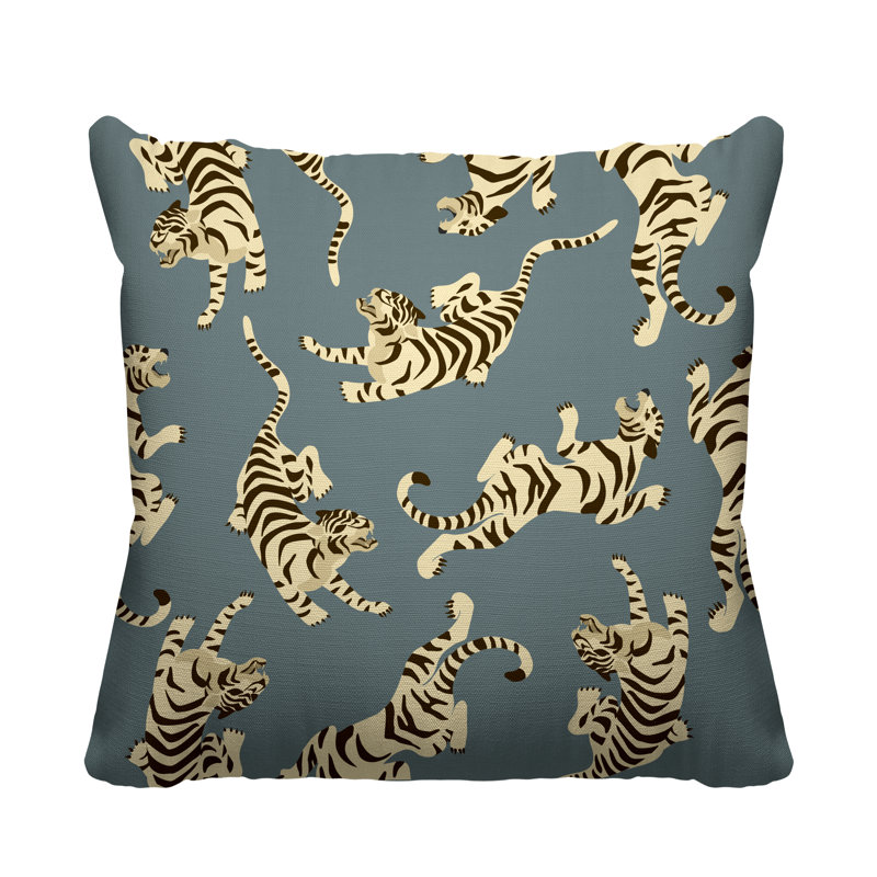 Outdoor Reversible Throw Pillow, Grey, 17H" x 17W"
