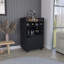 Chariot-bar Phoenix avec 2 tablettes ouvertes, 4 casiers et une armoire