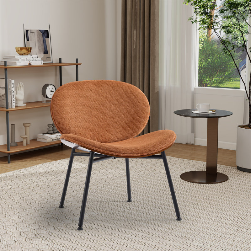 Chaise d'appoint simple Mid-Century Modern, Orange
