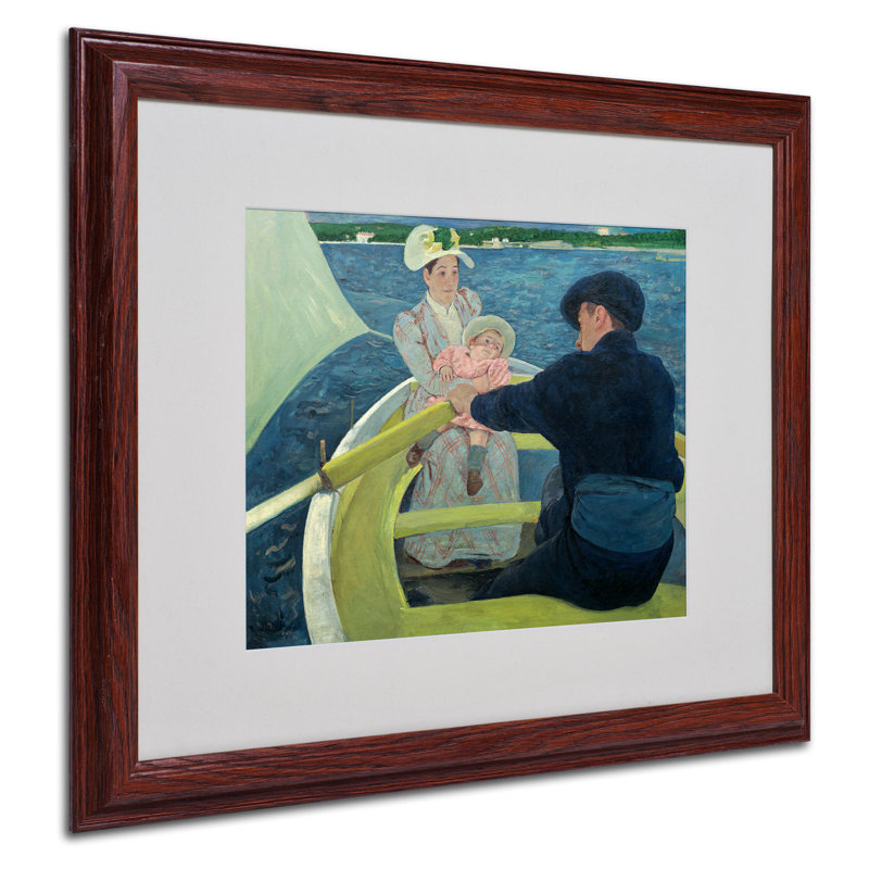 «The Boating Party 1893-94» par Mary Cassatt - reproduction d'art sur toile, H 16 po x l 20 po x P 0,5 po, Brun