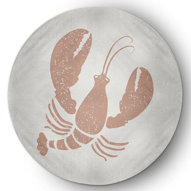 Tapis intérieur / extérieur tissé à plat en mauve et blanc Dasaki, Rond 5 pi