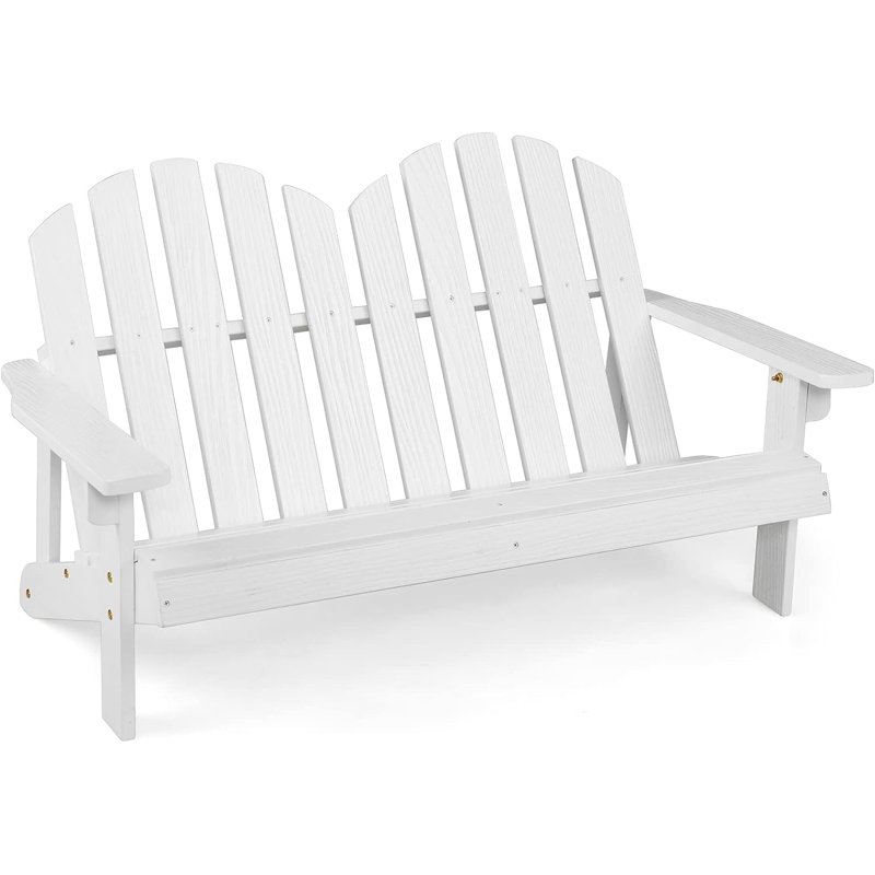 Grigg Solid Wood Fir Outdoor Bench, White