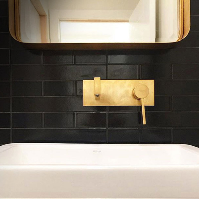 Wall Mounted Bathroom Faucet, Brushed Gold