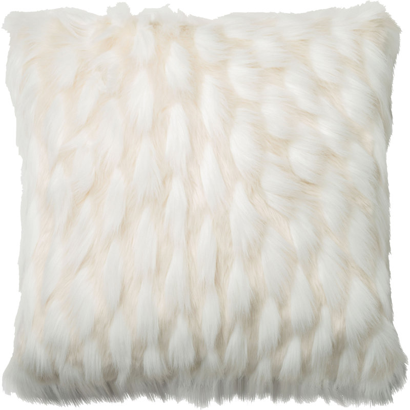 White Vegan Fur Square Decorative Pillow Set