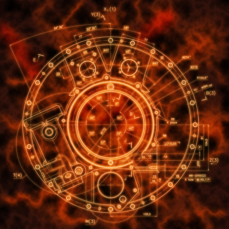 Blueprints - Wrapped Canvas Print, 30cm H x 30cm W x 3.8cm D
