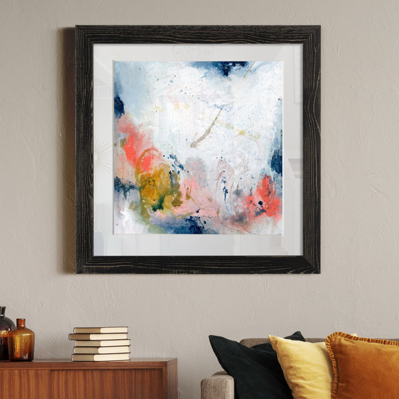 Pastel Fantasy III-impression sur papier, Cadre noir, H 27,5 po x l 27,5 po x P 1,5 po