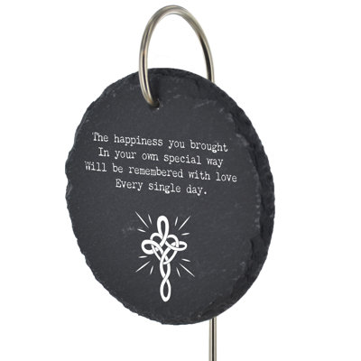 Blehm Waterproof Slate Heart Grave Marker People Memorial Plaque