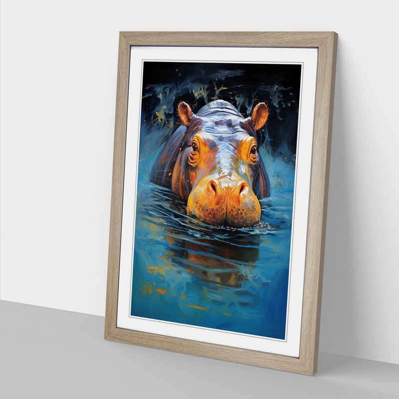 Hippo Abstract Art - Framed Print