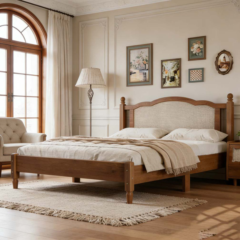 Full Size Wooden Platform Bed