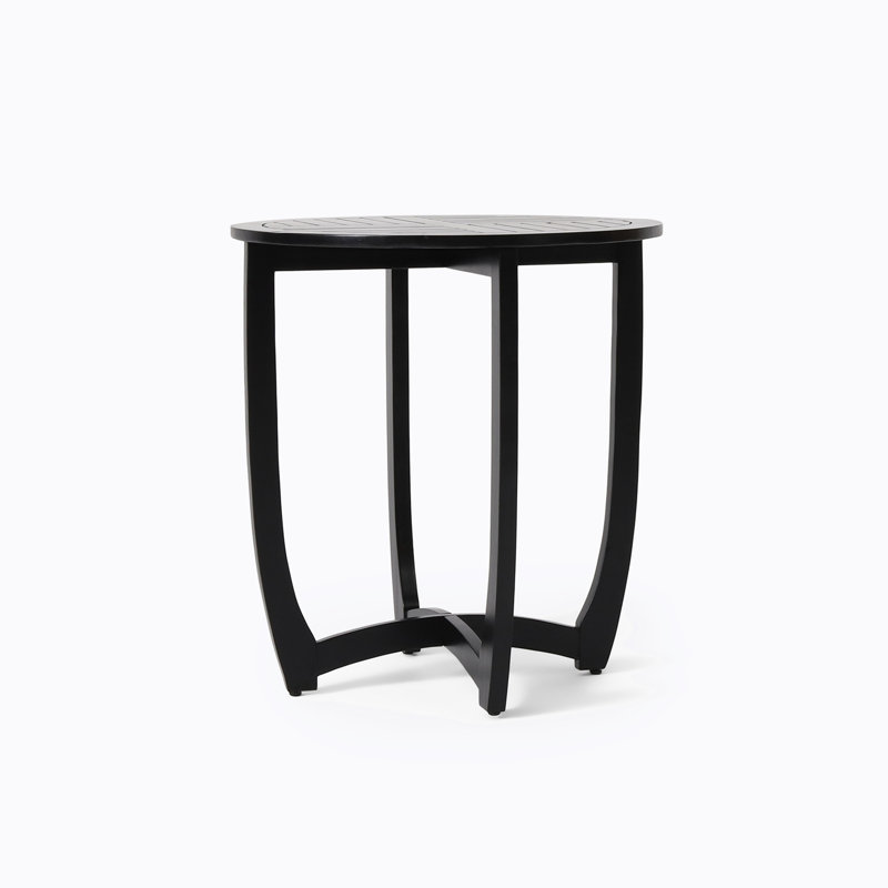 Karmesha Round Solid Wood Dining Table, Black