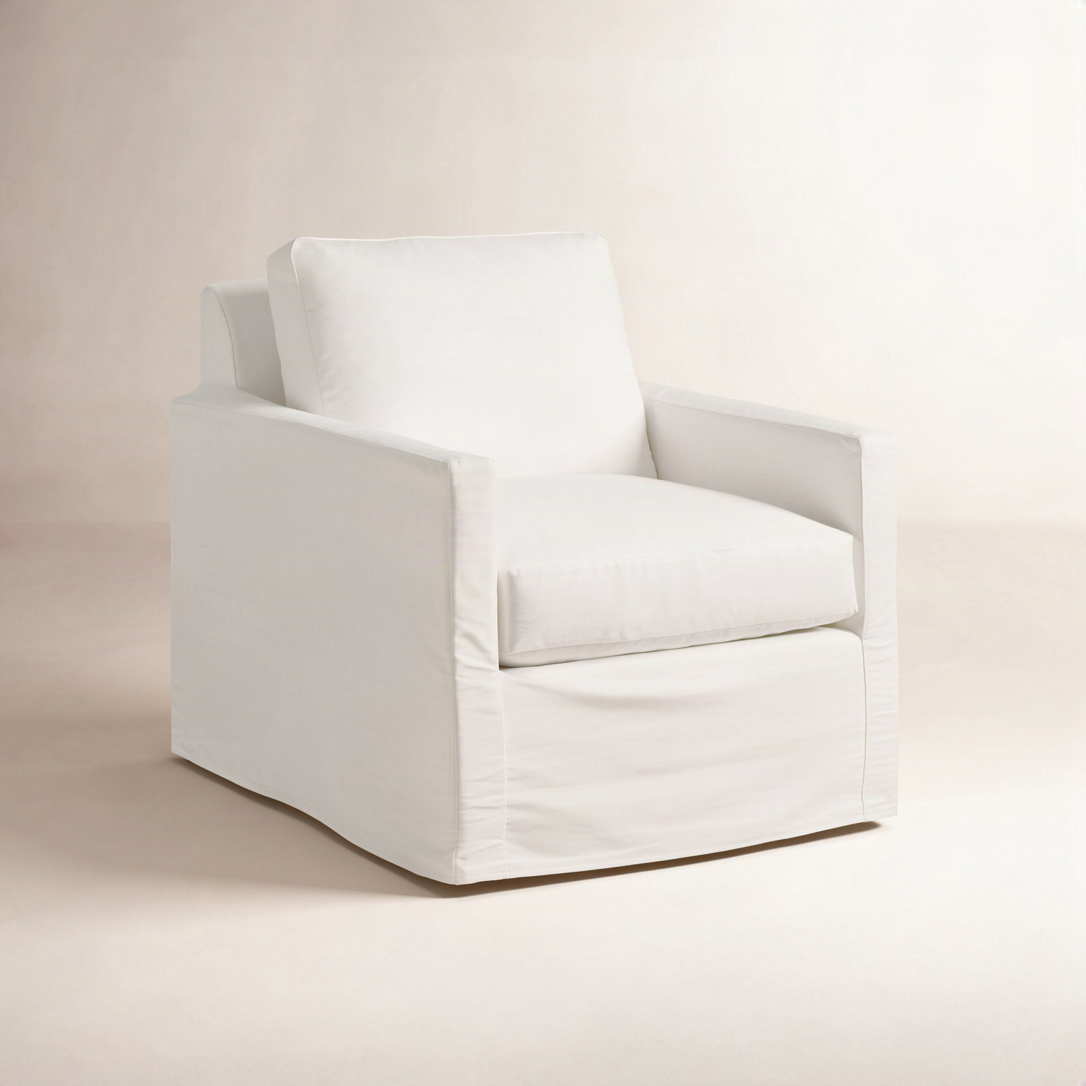 Savannah Slipcovered Armchair, Classic Bleach White Twill