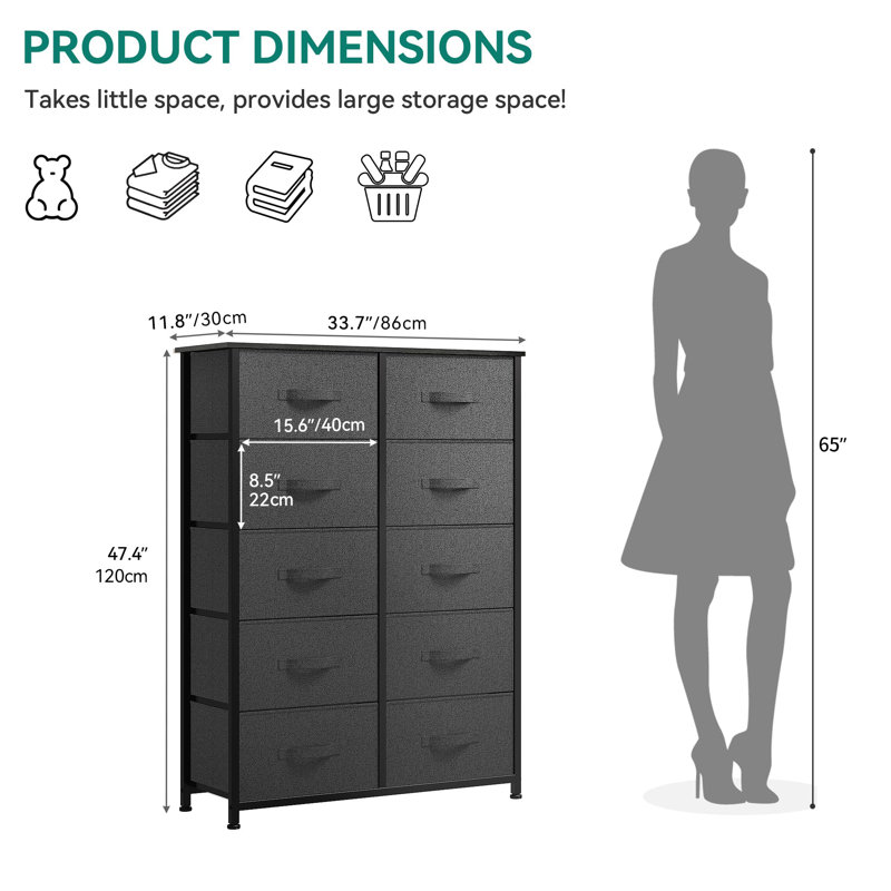 Traison 51.18'' W 6 - Drawer Dresser, Light Gray