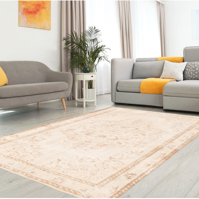 Danuel One-of-a-Kind 5'7" X 8'8" 2000s Wool Area Rug in Cream