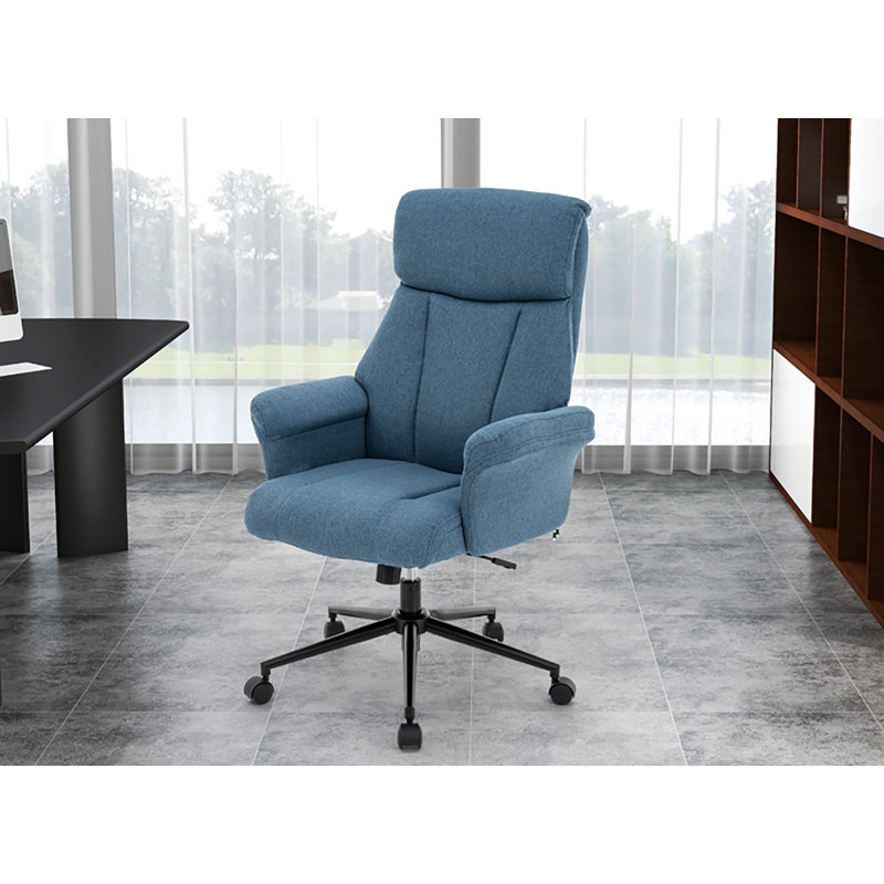 Linen Fabric Home Office Chair With Ergonomic Design,stylish High Back Height Adjustable Chair