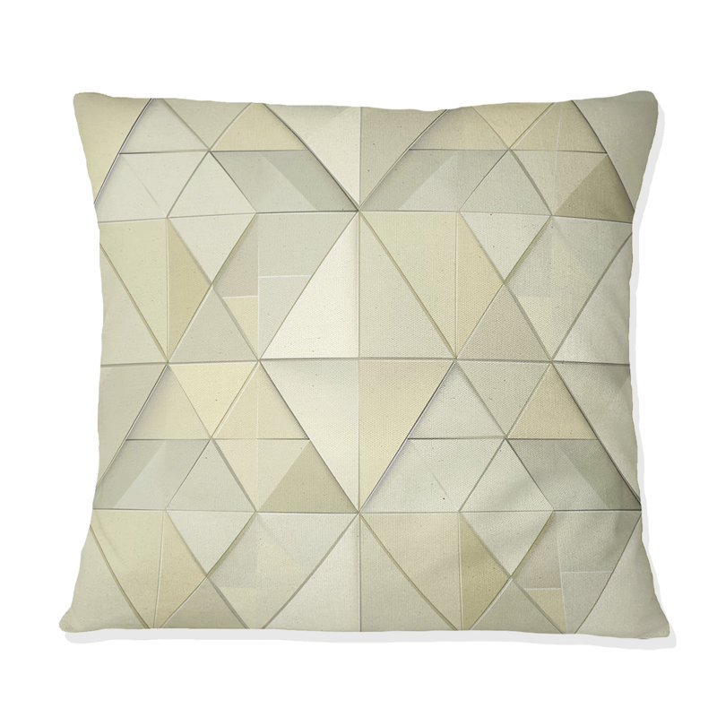 Coussin Beige moderne crème moderne Triangle III, H 16 po x l 16 po