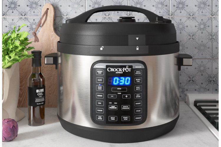 Pressure cooker on a marble countertop