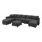 Tremee U Shaped Sectional Sofa Sleeper Sofa Couch With Storage Light Grey-1532868431