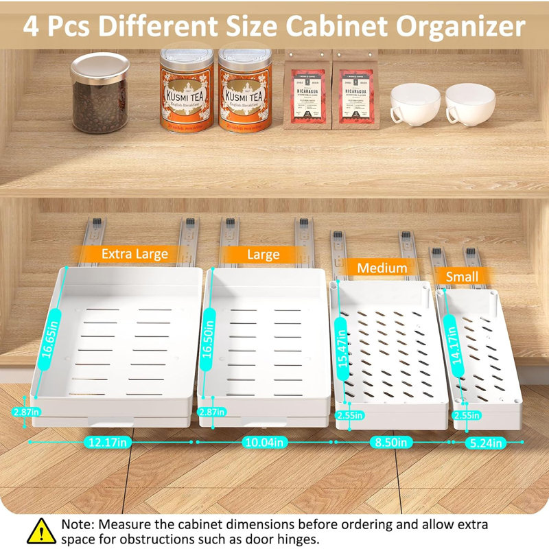 Ensemble de 4 organisateurs d'armoire coulissants
