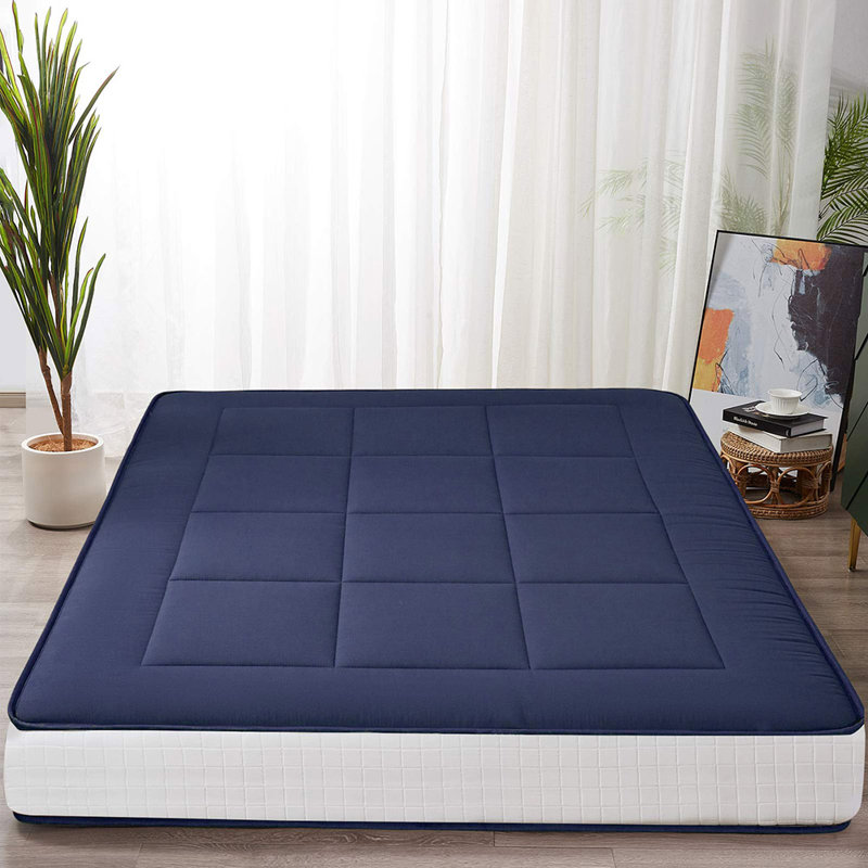 Matelas de futon japonais 8 po Doersten, Grand, Bleu marine