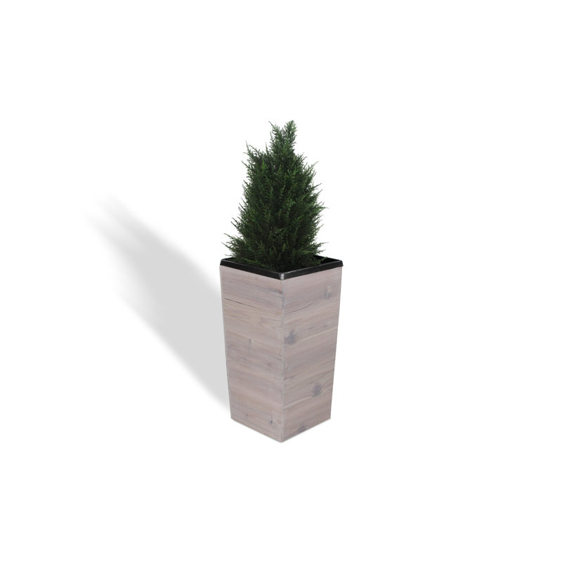 Boîte à fleurs en bois Campton, H 28 po x l 14 po x P 14 po, Blanc délavé