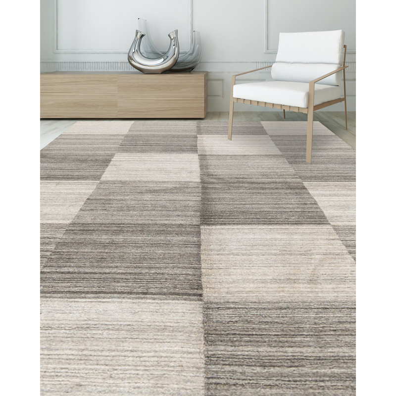 Plaid Area Rug in Gray/Graphite