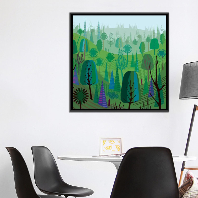 « elysian park », reproduction d’impression sur toile, H 18 po x l 18 po x P 1,5 po, Toile encadrée noire, Pas de tapis