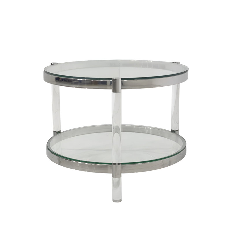 Table d'appoint Clemensia, Clear / Silver, Silver