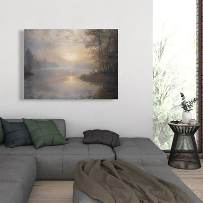 Misty Sun - art sur toile gris pour une décoration intérieure élégante