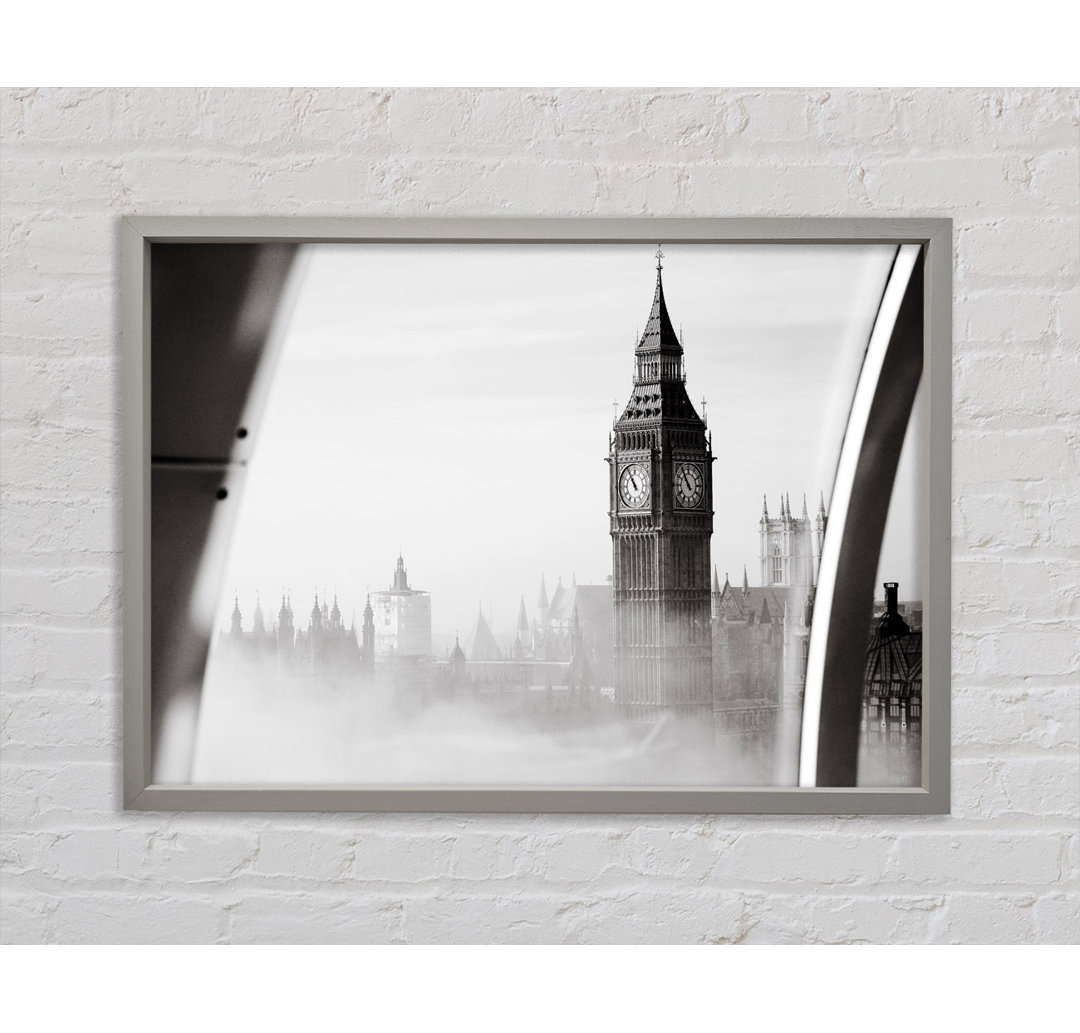 Big Ben Through The London Eye Mist - Einzelner Bilderrahmen Kunstdrucke auf Leinwand