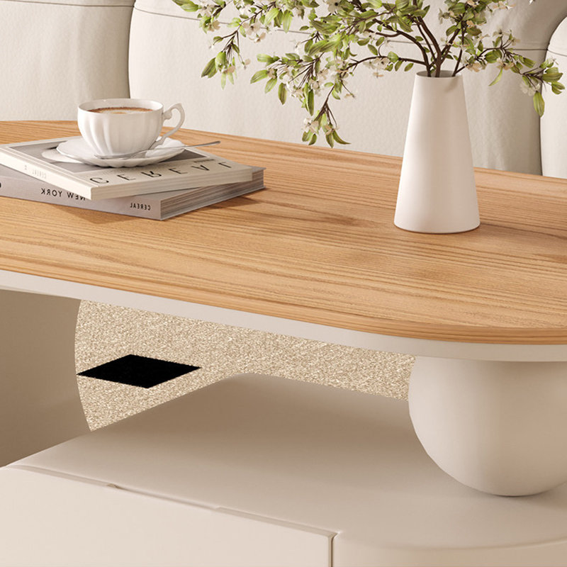 Table basse French Cream, H 17,71 po x l 47,24 po x P 23,62 po, Burlywood / crème