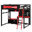 Lit mezzanine en bois avec bureau-260935926