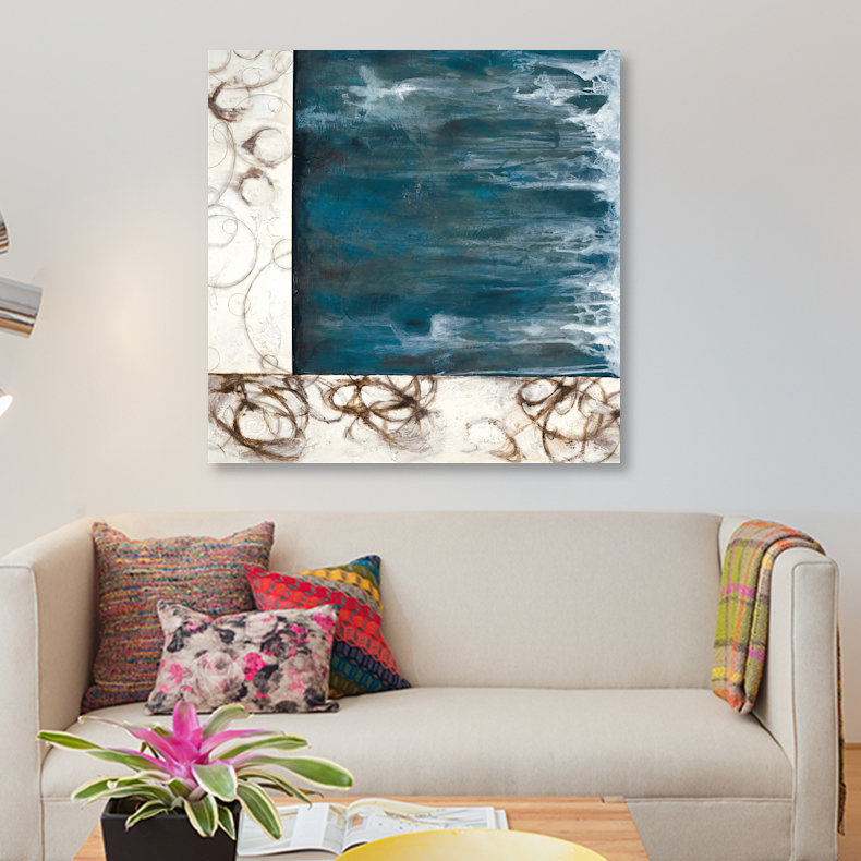 « stream », impression sur toile, H 37 po x l 37 po x P 1,5 po, Pas de tapis, Toile tendue