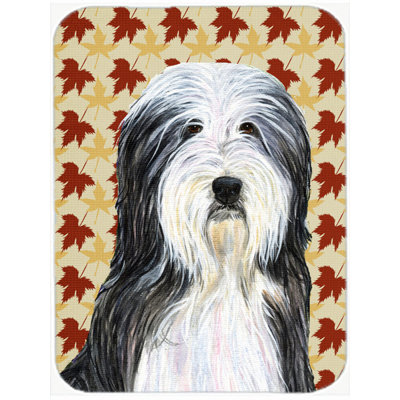 East Urban Home Bearded Collie Portrait Glass Cutting Board