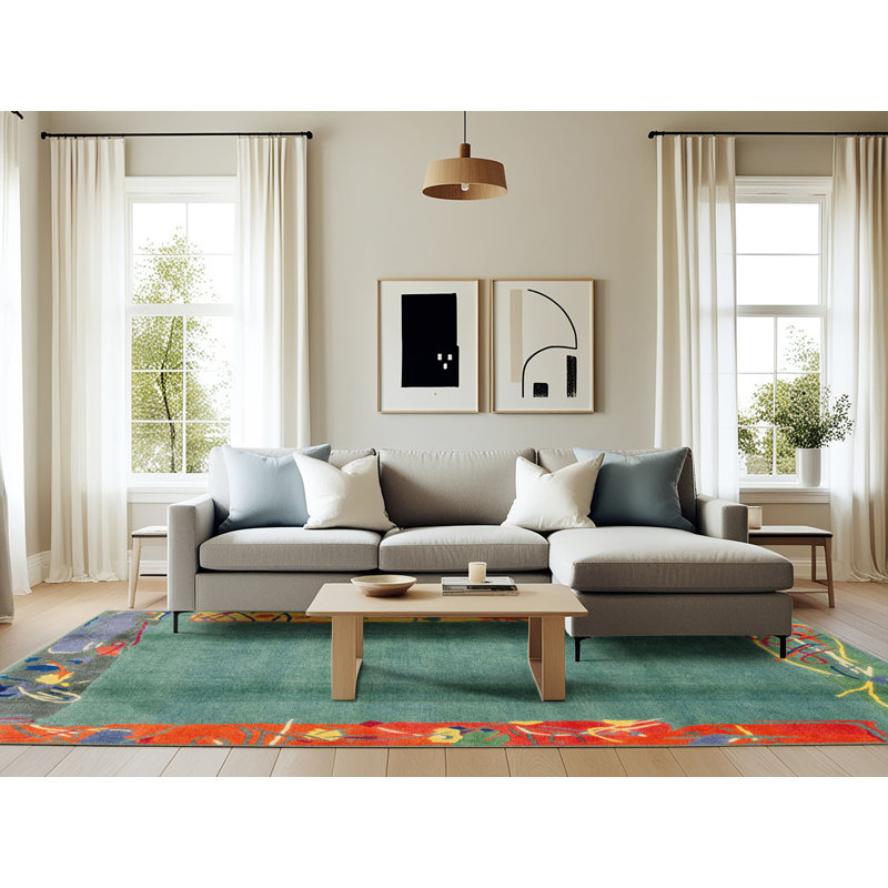 Miladin Abstract Indoor Rug, Rectangle 6' x 9'