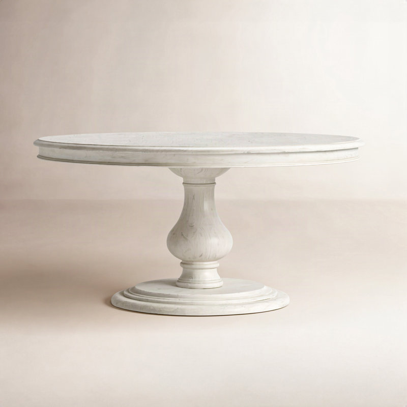 Table de salle à manger Albia, Blanc rétro