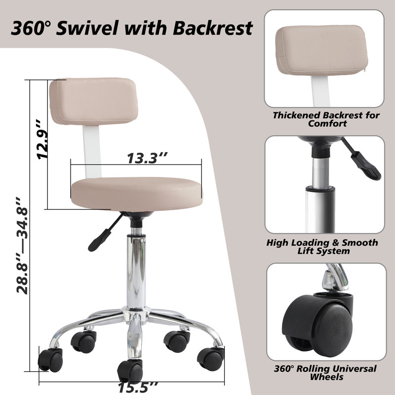 Pedicure Chair With Massage Foot Bath, 360 Degree Swivel Foot Spa Chair, Gray Leather