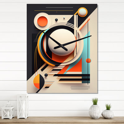 Retro Elementary Geometrics IV Aluminum Wall Clock