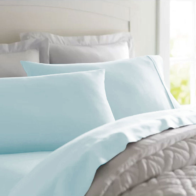 Wayfair Basics® 1800 Series Soft Microfiber Sheet Set, Queen Sheet Set with 4 Pillowcases, Aqua